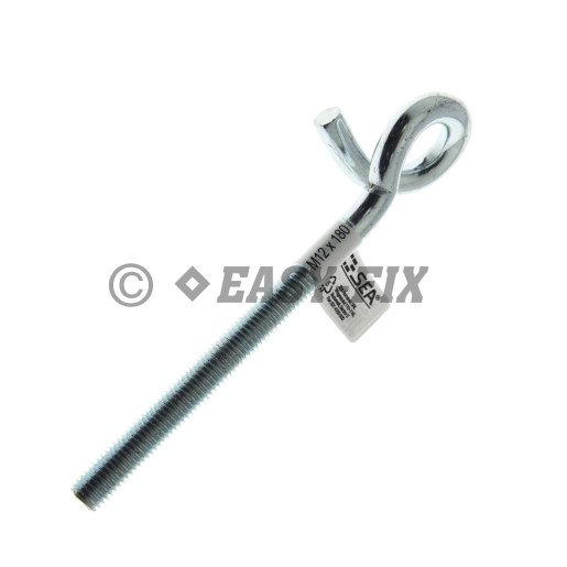 Cârlig răsucit cu filet metric Ø 26 - M12x180mm - ZA