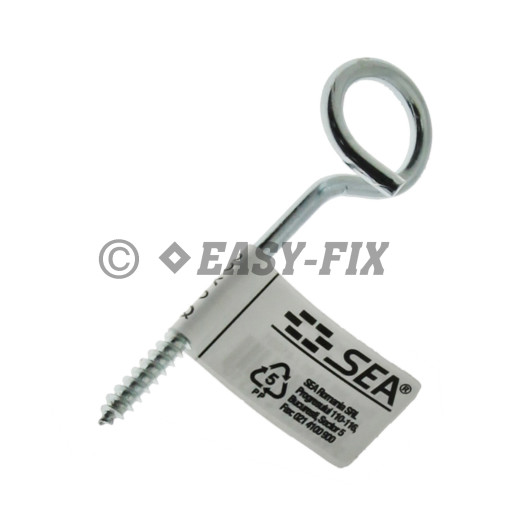 Cârlig răsucit cu filet pt lemn B Ø 15 - Ø 5x 80mm - ZA