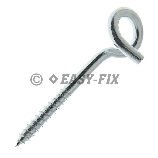 Cârlig răsucit cu filet pt lemn B Ø 26 - Ø12x150mm - Zincat Alb