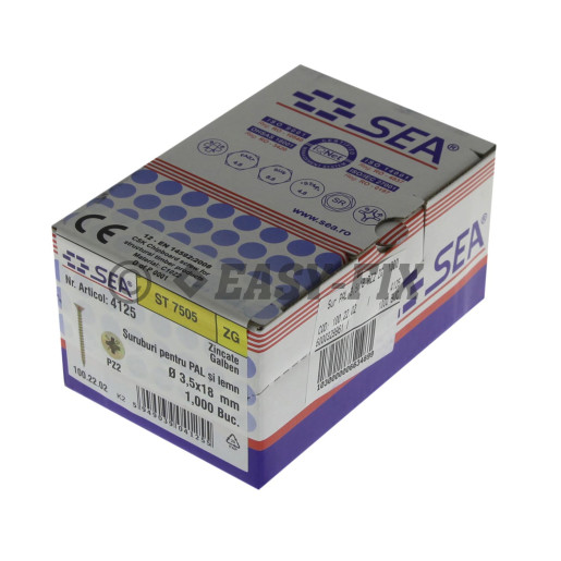 Şurub pt PAL şi lemn cap înecat 3,5x18 ZG PZ2 (1.000 buc)