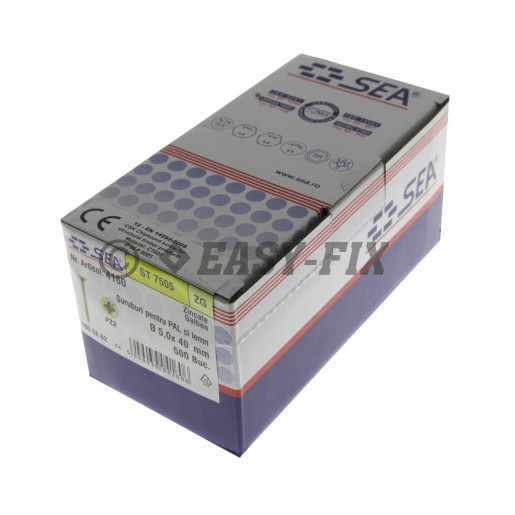 Şurub pt PAL şi lemn cap înecat 5,0x 40 ZG PZ2 (500 buc)