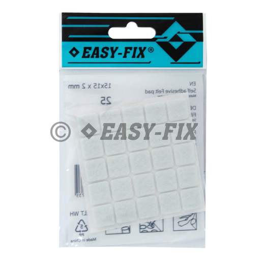 Protecţie pâslă  15x15x2mm Albă