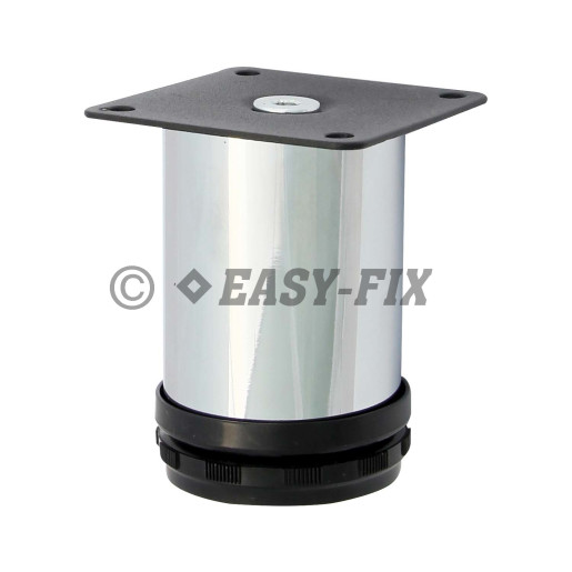 Picior metalic reglabil cu placa Ø50mm, H 80mm - Cromat