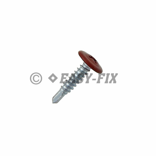 Şurub cap plat cu şaibă autoforant 4,2x19 RAL 3011 - PH2 (1.000 buc)
