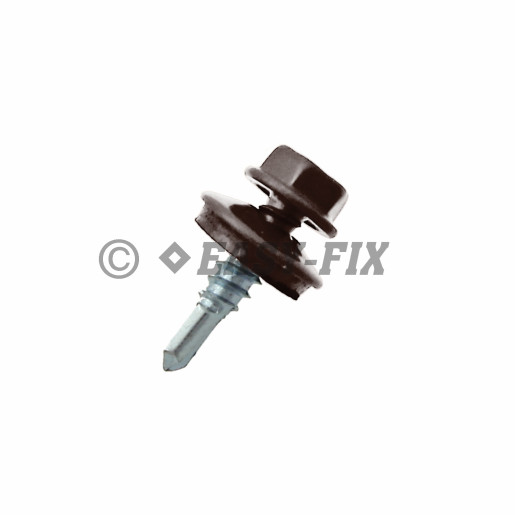 Şurub vopsit DIN 7504K + Şaibă EPDM Ø 14 - 4,8x 25 RAL 8017 (250 buc)