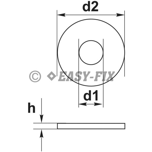 Şaibe plate speciale DIN 522 C - Ø 6,4x16x1,00 ZA (1.000 buc)