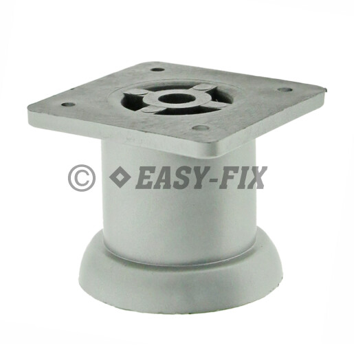 Picior plastic cilindric Ø50xh50mm  prindere patrata - Silver/ Cromat Satinat
