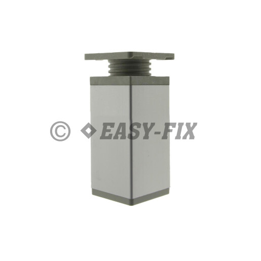 Picior reglabil patrat din aluminiu 445.41 - 40x40x 80mm - Cromat Satinat