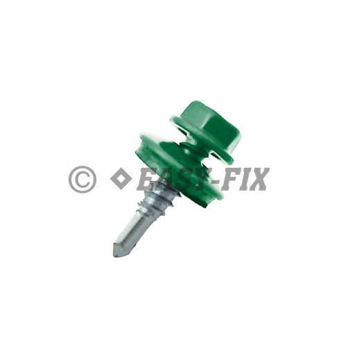 Şurub vopsit DIN 7504K + EPDM Ø16 - 5,5x 25 - RAL 6002 (100 buc)
