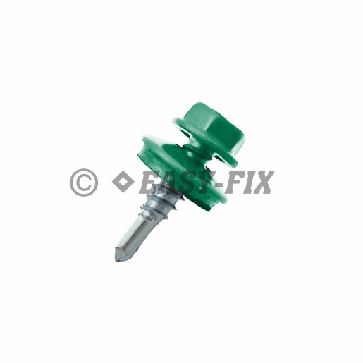 Şurub vopsit DIN 7504K + EPDM Ø16 - 5,5x 25 - RAL 6016 (100 buc)