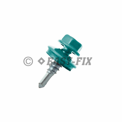 Şurub vopsit DIN 7504K + EPDM Ø19 - 6,3x 25 - RAL 5021 (100 buc)