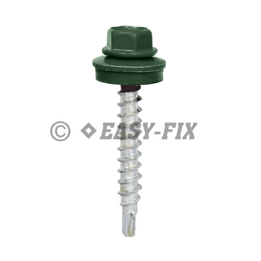 Şurub vopsit DIN 7504K-R + EPDM Ø14 - 4,8x 35 RAL 6005 (100 buc)