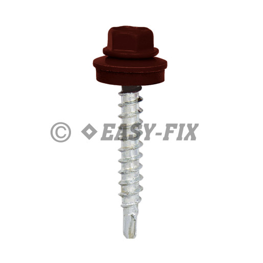 Şurub vopsit DIN 7504K-R + EPDM Ø14 - 4,8x 35 RAL 8014 (100 buc)