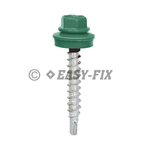 Şurub vopsit DIN 7504K-R + EPDM Ø14 - 4,8x 70 RAL 6016 (100 buc)