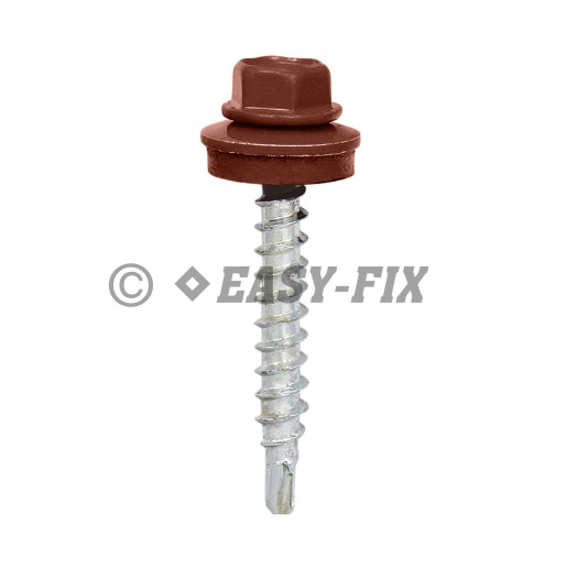 Şurub vopsit DIN 7504K-R + EPDM Ø14 - 4,8x 70 RAL 8012 (100 buc)