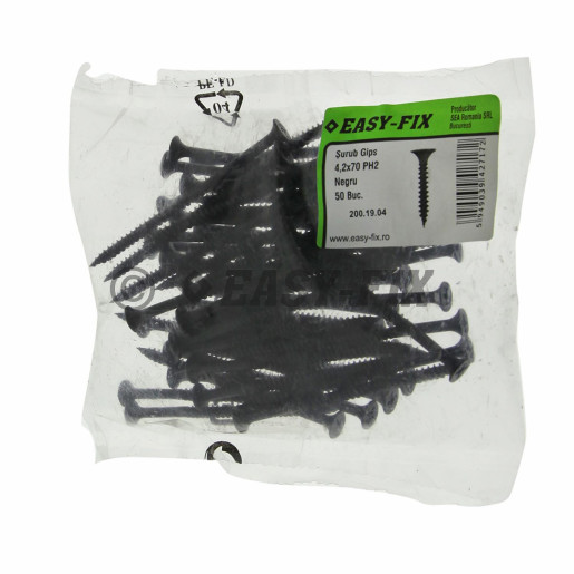 Şurub pentru gips carton 4,2x70/50 Negru - PH2 (50 buc)
