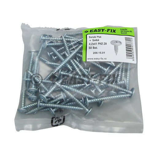 Şurub cap plat cu şaibă dublu filet 4,2x41 ZA - PH2 (50 buc)