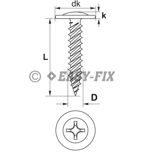 Şurub cap plat cu şaibă dublu filet 4,2x51 ZA - PH2 (50 buc)