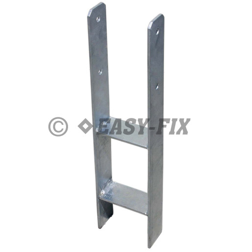 Suport stâlp tip H pt beton -  91x600x60 -5 mm - Zincat Termic