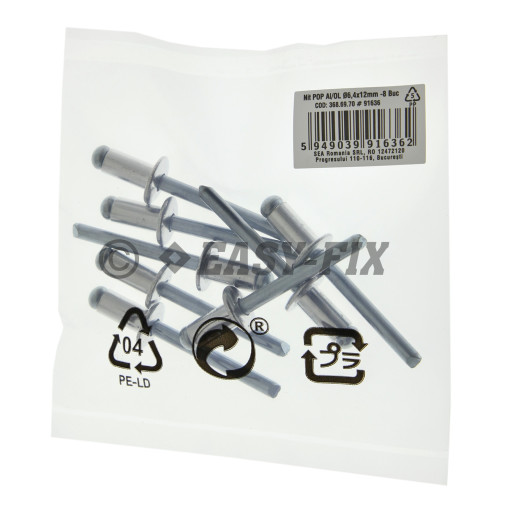 Nituri POP standard AL/Oţel - Ø 6,4x12,0 mm -SRC