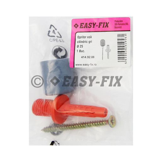 Set opritor uşă cilindric Ø 25mm Gri