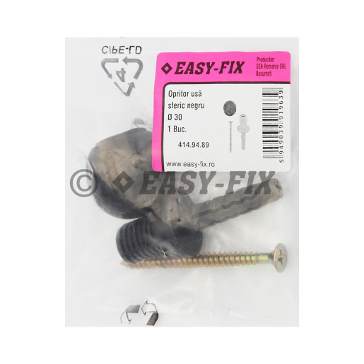 Set opritor uşă sferic Ø 30mm Negru