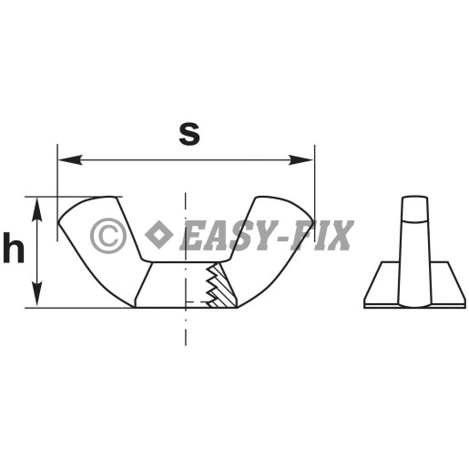 Piuliţă fluture forjată DIN 315 - M16 Inox A2 (10 buc)
