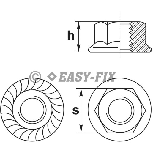 Piuliţă hexagonală cu flanşă DIN 6923 -M10 Inox A2 (100 buc)