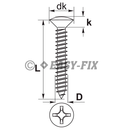 Şurub pt tablă cap semibombat DIN 7983 - 4,2x13 Inox A2 PH2 (500 buc)