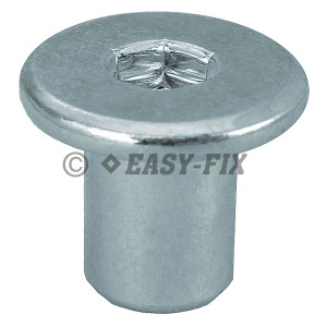 Piuliţă înfundată cilindrică, oţel Ø15mm - M6x10 SW5 Zincat alb (100 buc)