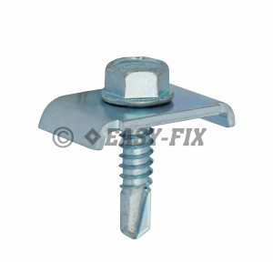 Clemă pentru fixare gard 20x30mm cu şurub autoforant 6,3x25 - ZA (10 buc)