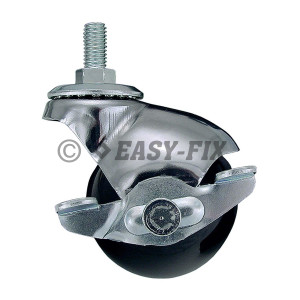Rotilă Ø40 mm cu bila şi şurub BC40-M8x15 cu blocare - Negru