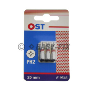 Set cap BIT OST inel Rosu 25mm Phillips PH2 - 3 buc/Blister