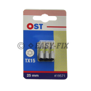 Set cap BIT OST inel Galben 25mm Torx TX15  - 3 buc/Blister