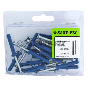 Diblu şurub cui Înecat Tip W -  5 x 30 Nylon Blue