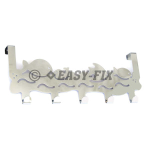 Cuier usa grosime 20mm, 5 carlige - 324x130x40mm - Cromat