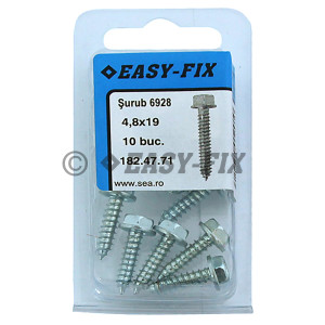 Şurub pt tablă cap hex DIN 6928 - 4,8x 19 ZA SW 8