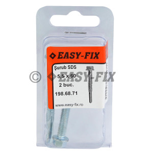 Şurub autoforant 4-12mm cap hex - 5,5x 60 ZA - SW8