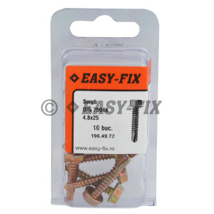 Şurub autoforant cap hex DIN 7504K 4,8x 25 ZG SW8