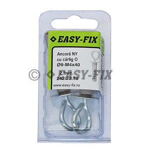 Ancoră din nylon Ø 9 cu cârlig tip O - M 4x40 ZA