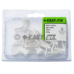 Diblu tip T pt pereţi Gips-Carton 10x47 Nylon Alb