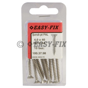 Şurub pt PAL şi lemn cap înecat 4,0x 40 Inox A2 PZ2