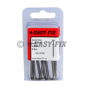 Şurub pt PAL şi lemn cap înecat 4,0x 50 Inox A2 PZ2