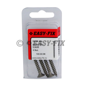 Şurub pt PAL şi lemn cap înecat 5,0x 50 Inox A2 PZ2