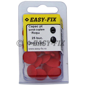 Capac plastic cu pin pt şurub cuplare - Roşu