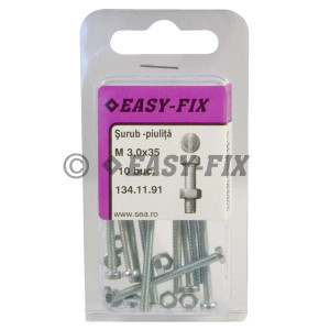 Şurub DIN 84 - M 3 x35 ZA şi Piuliţă