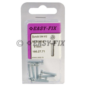 Şurub cap cilindric DIN 912- 8.8 M  3x 16 ZA SW2,50