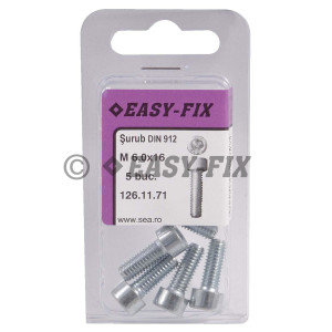 Şurub cap cilindric DIN 912- 8.8 M  6x 16 ZA SW5