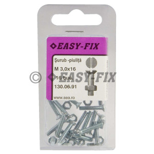 Şurub DIN 963-4.8 M 3 x16 ZA şi Piuliţă