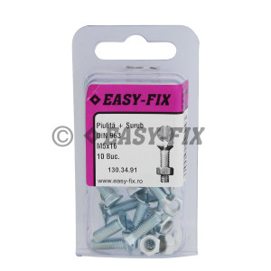 Şurub DIN 963-4.8 M 5 x16 ZA şi Piuliţă